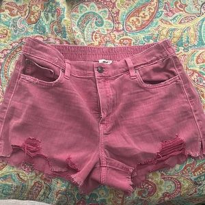 Pink aerie jean shorts